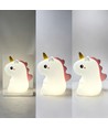 MOCHI Eenhoorn nachtlampje van zachte siliconen - oplaadbaar, kleurwissel + warm wit