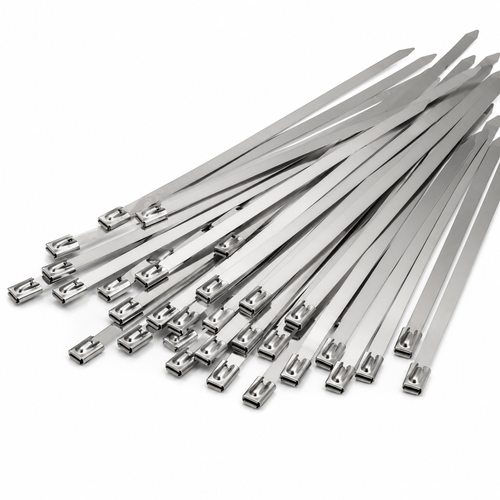 100x RVS Kabelbinders / Tie-wraps - 4,6 x 200 mm, Staal, 100 st.