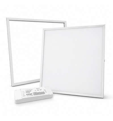 60x60 Troldtekt paneel + frame met veren - Complete set met dimbare driver, 36W