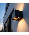 6W dimbare CUBIC PRO wandlamp - IP65, zwart, doorlusbaar, verstelbaar, vierkant, up/down, binnen / buiten, incl. lichtbron
