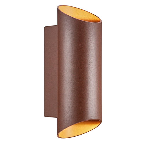 Designer GU10 up/down wandlamp - Roestkleur, IP54 buiten, zonder lichtbron