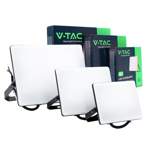 Set van 3 CCT breedstralers 30W, 50W en 100W - 3 lichtkleuren, mat glas, werklamp, buiten