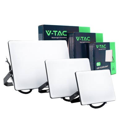 Set van 3 CCT breedstralers 30W, 50W en 100W - 3 lichtkleuren, mat glas, werklamp, buiten