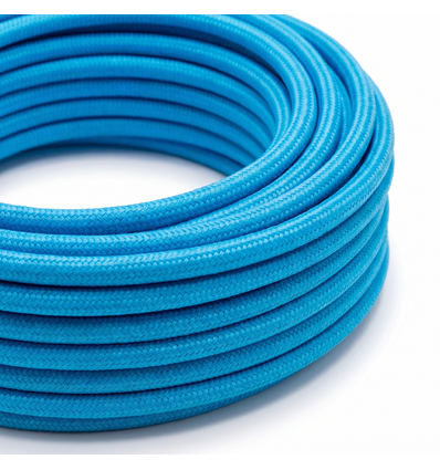 5m Stoffen kabel 2x0,75 mm², textiel - 230V, Lichtblauw