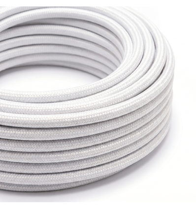 5m Stofkabel 2x0,75 mm², textiel - 230V, Wit