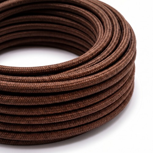 5m Stofkabel 2x0,75 mm², textiel - 230V, Koffiekleurig