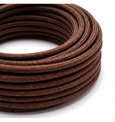 5m Stofkabel 2x0,75 mm², textiel - 230V, Koffiekleurig