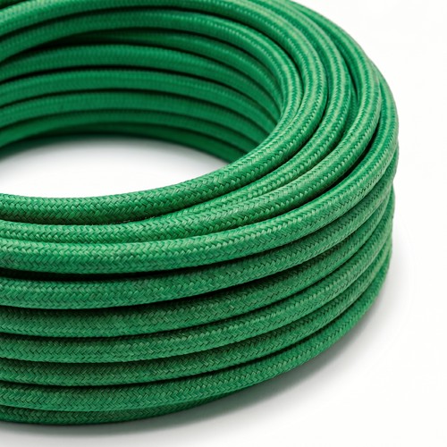5m textielsnoer 2x0,75 mm² - 230V, donkergroen