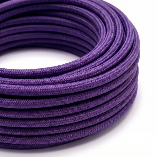 5m Stofkabel 2x0,75 mm², textiel - 230V, Paars