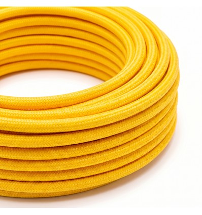 5m Stofkabel 2x0,75 mm², textiel - 230V, Geel