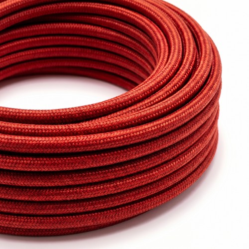 5m Stofkabel 2x0,75 mm², textiel - 230V, Rood