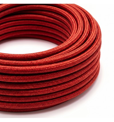 5m Stofkabel 2x0,75 mm², textiel - 230V, Rood