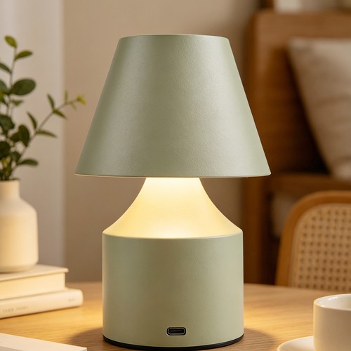 Oplaadbare LED tafellamp - Groen, touch dimbaar, 3-in-1, IP20 binnen