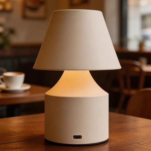 Oplaadbare LED-tafellamp - Crème, touch dimbaar, 3-in-1, IP20 binnen