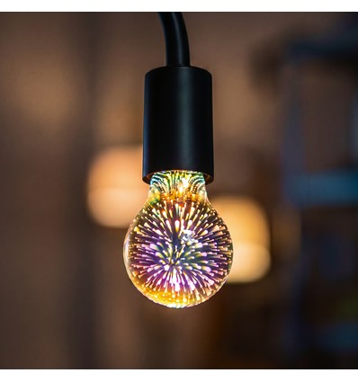 E27 3W LED lamp - A60, 3D ster effect