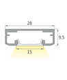 1 meter LED kastverlichting - 6mm hoog, 12V DC, 9W, met eindkap