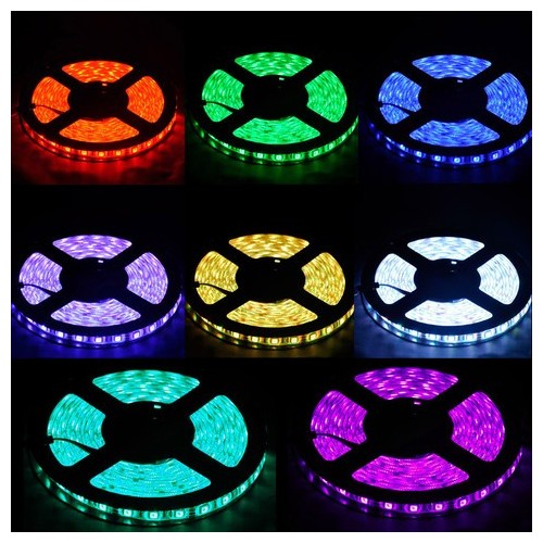 5m 14W/m RGB LED-strip - 12V DC, IP68, 60 LED's per meter, Waterdicht