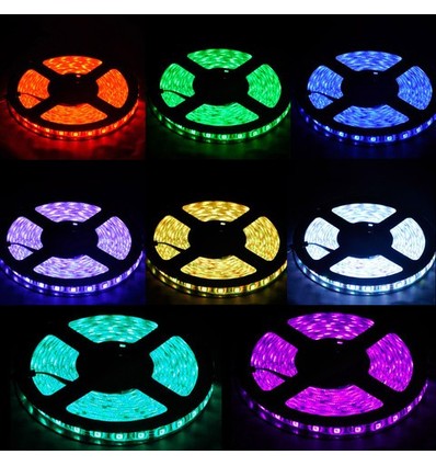 5m 14W/m RGB LED-strip - 12V DC, IP68, 60 LED's per meter, Waterdicht