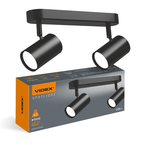 GU10 wand/plafondspot dubbel - Voor 2x GU10 lampen, wit, zonder lichtbron