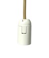 MALM E14 cilinder hanglamp goud/hout - 2m snoer, met rozet, zonder lichtbron
