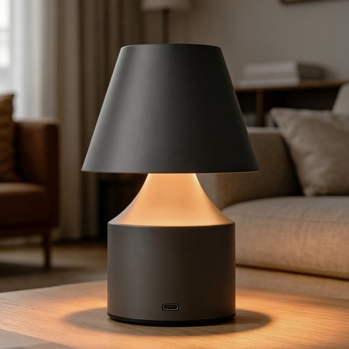 Oplaadbare LED tafellamp - Grijs, touch dimbaar, 3-in-1, IP20 binnen