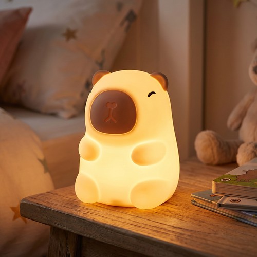 MOCHI Capibara nachtlampje van zachte siliconen - oplaadbaar, kleurwissel + warm wit