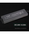 200W / 24V DC voeding voor LED strips - 8.25A, IP67 waterdicht