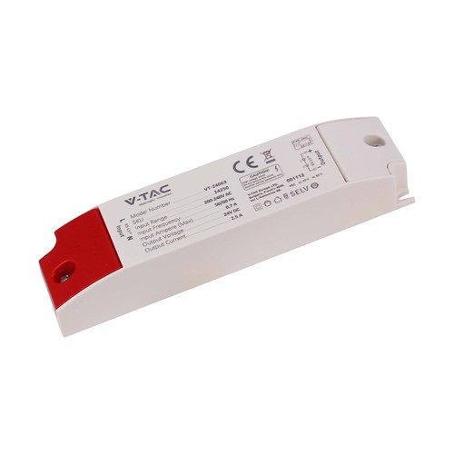 60W / 24V DC voeding voor LED strips - 2.5A, IP44, kunststof behuizing