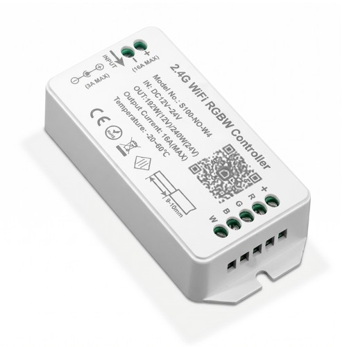 WiFi RGB+W-controller - Tuya Smart/Smart Life, zonder afstandsbediening, Google Home/Alexa compatibel, 12V (120W), 24V (240W)