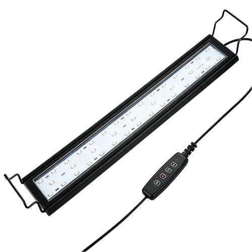 60-80 cm akvarie armatur - 18W LED, hvid/blå/rød/grøn/lilla, justerbar længde, IP66