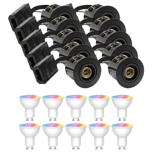 10 stuks Zigbee inbouwspot Inno88 - Incl. Hue compatibele GU10 lampen, zwart, IP44, geschikt voor isolatie