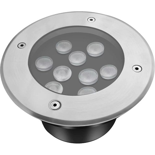 LEDlife grondspot - 9W, rond, roestvrij staal, 24V AC/DC