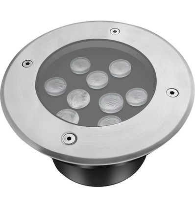 LEDlife grondspot - 9W, rond, roestvrij staal, 24V AC/DC