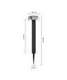 2,5W Solar tuinlamp met prikpen - 3-staps dimbaar, USB-C, IP44 buiten, zwart