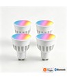 4x GU10 5W Smart Home LED lamp - Bluetooth, 6,6 cm, werkt met Google Home, Alexa en smartphones