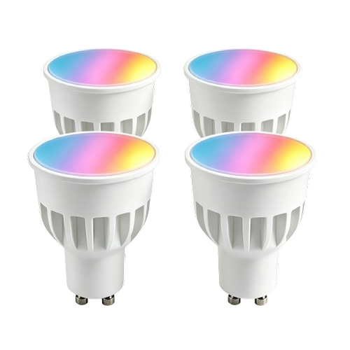 4x GU10 5W Smart Home LED lamp - Bluetooth, 6,6 cm, werkt met Google Home, Alexa en smartphones