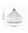 E27 hanglamp keramiek - Wit, 2m snoer, Ø27x23cm, IP20, zonder lichtbron