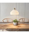 E27 hanglamp keramiek - Wit, 2m snoer, Ø27x23cm, IP20, zonder lichtbron