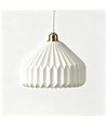 E27 hanglamp keramiek - Wit, 2m snoer, Ø27x23cm, IP20, zonder lichtbron