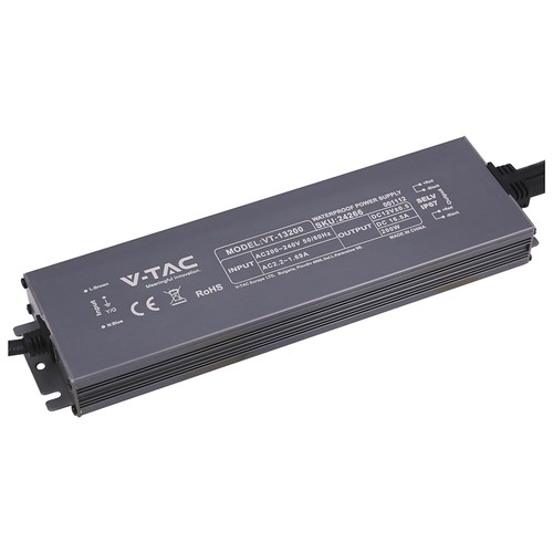 200W / 12V DC voeding voor LED strips - 16.6A, IP67 waterdicht