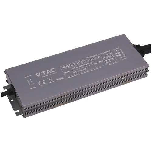300W / 12V DC Voeding voor LED strips - 25A, IP67 Waterdicht