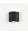 2W CURVE up/down wandlamp - IP65, zwart, buiten, incl. lichtbron