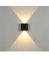 2W CURVE up/down wandlamp - IP65, zwart, buiten, incl. lichtbron
