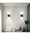 2W CURVE up/down wandlamp - IP65, zwart, buiten, incl. lichtbron