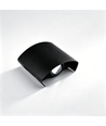 2W CURVE up/down wandlamp - IP65, zwart, buiten, incl. lichtbron