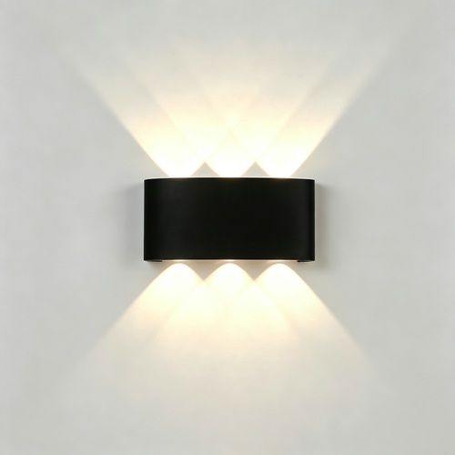 6W CURVE wandlamp - IP65, zwart, up/down, buiten, incl. lichtbron