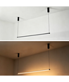126cm dimbare eettafellamp - Zwart, 18W LED, incl. draadophanging