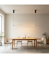 126cm dimbare eettafellamp - Zwart, 18W LED, incl. draadophanging