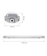 150cm Limea T8 LED-armatuur, doorbedraad - Voor 2x 150cm LED-buizen, IP65 waterdicht