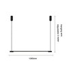 126cm dimbare eettafellamp - Zwart, 18W LED, incl. draadophanging